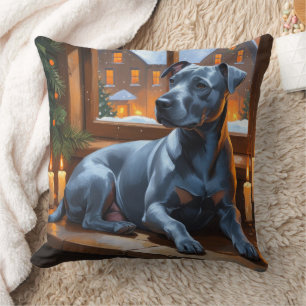 Coussin Lumières de Noël pour la fête de l'Américain Staff