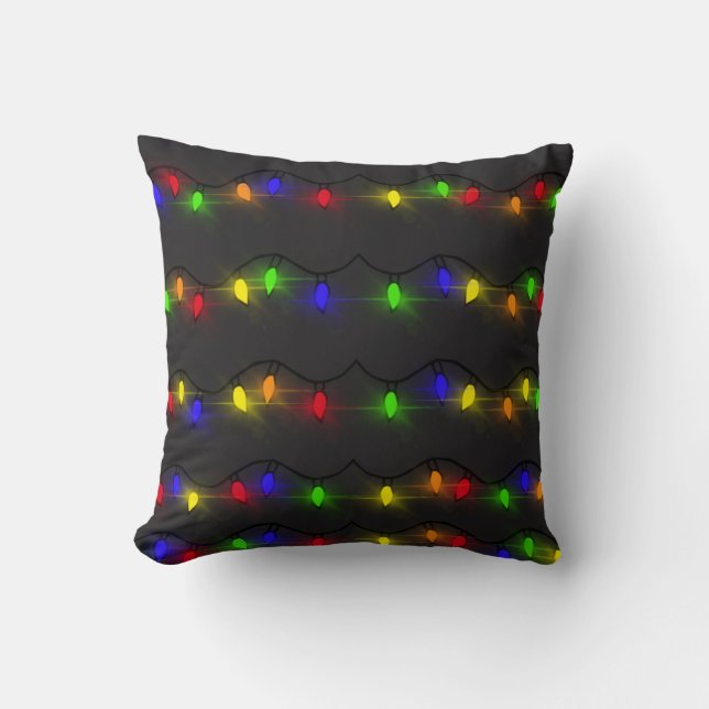 Coussin Lumières de Noël scintillantes (Recto)