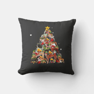 Coussin Lumières de sapin de Noël Greyhound Drôle de chien