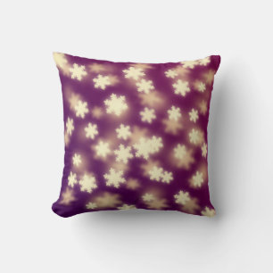 Coussin Lumières Dreample Purple Snowflake Bokeh