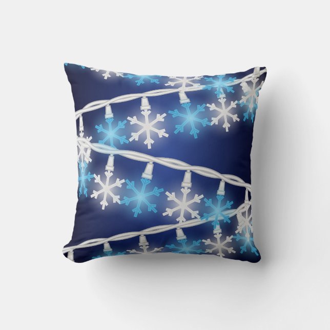 Coussin Lumières en forme de flocon de neige (Recto)