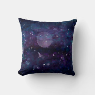 Coussin Lumières Indigo Violet Jolies Étincelles Cœurs & É