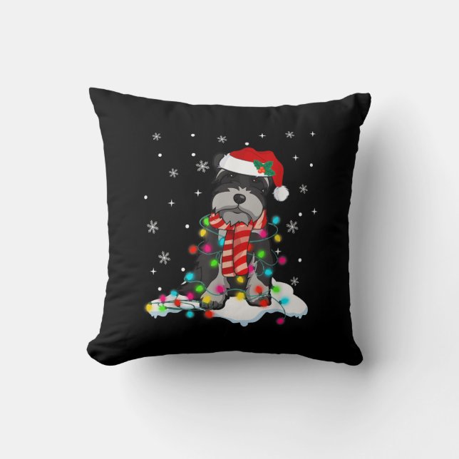 Coussin lumières schnautiques de Noël mignonnes avec chape (Recto)