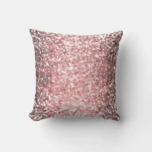 Coussin Lumières scintillantes rose doré pour filles paill