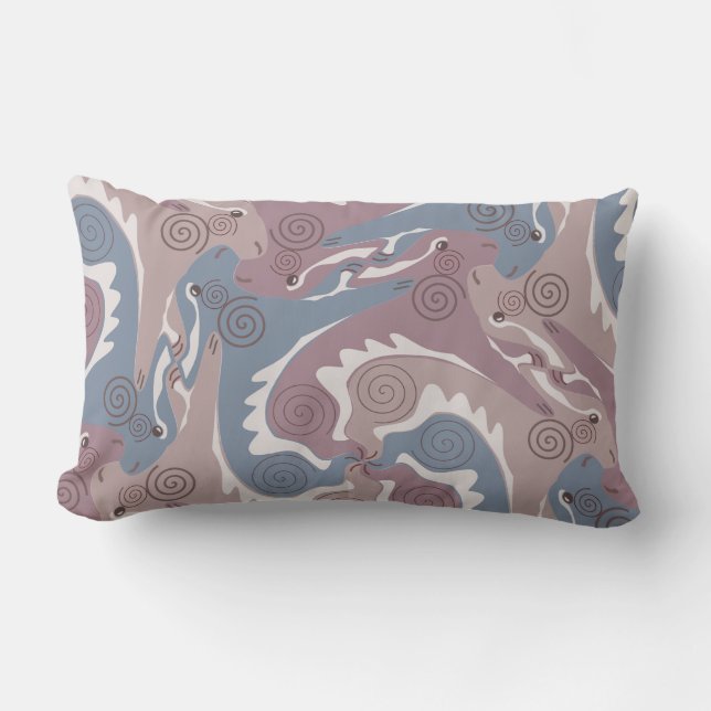 Coussin Luminaire Gris Bleu Tesselation Hares (Recto)
