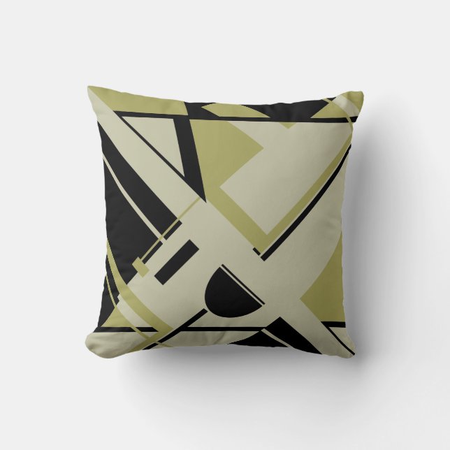 Coussin Luminaire gris noir Olive diagonal géométrique Abs (Recto)
