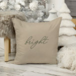 Coussin Lumineux ・ Élégant minimal velours beige Noël<br><div class="desc">Jetez un oreiller avec une police manuscrite et un design minimaliste simple avec une apparence de texture veloutée. Voir le lien de collection sur cette page pour voir tous les éléments correspondants dans ce magnifique design ou voir la collection ici : https://bit.ly/3Be0KHr</div>