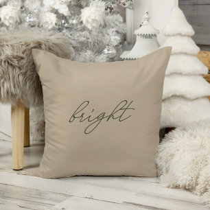 Coussin Lumineux ・ Élégant minimal velours beige Noël
