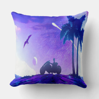 Coussin Lunar Mirage – Lancer de Pillo d'art numérique pal