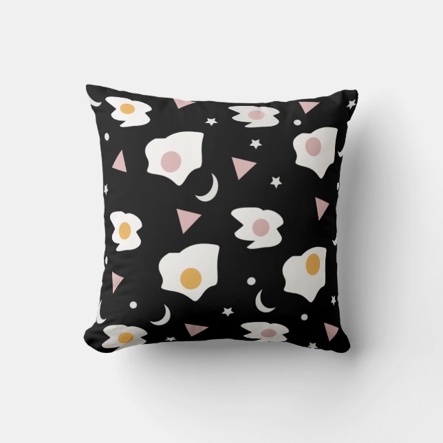 Coussin Lune de dîner d'œuf Confetti Motif Acrylique  (Recto)