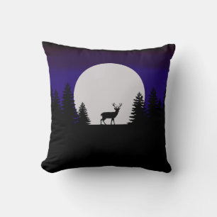 Coussin Lune d'hiver de l'oreiller avec cerf