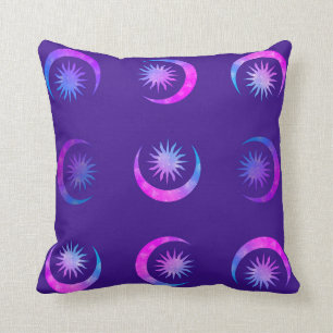Coussin Lune d'indigo violet et chambre à coucher pourpres