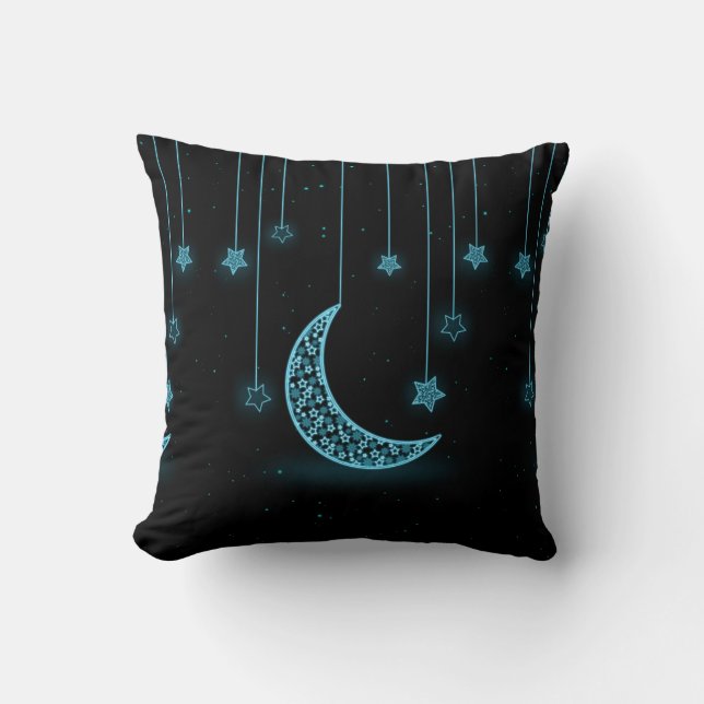 Coussin Lune et Étoiles pendantes (Recto)