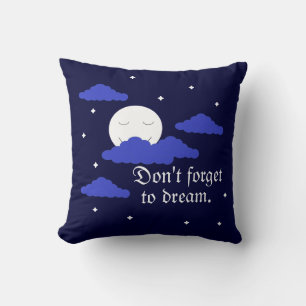 Coussin Lune étoilée avec nuages : bleu foncé