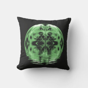 Coussin Lune flottante verte et noire