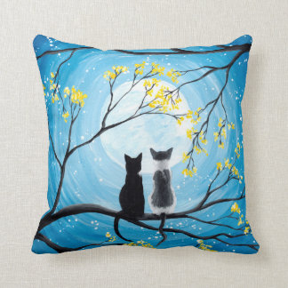Coussin Lune lunaire avec chats