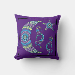 Coussin Lune Mandala Kokopelli Jeu d'oreiller
