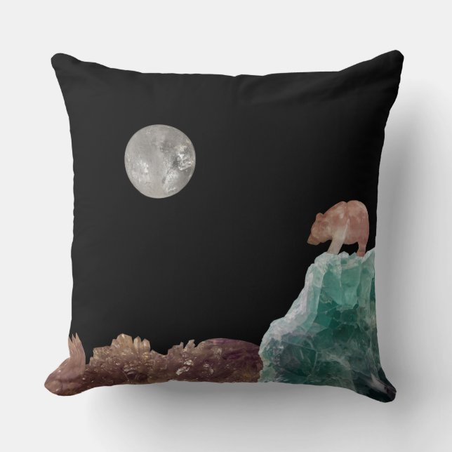 Coussin Lune Ours Cristal Paysage Quartz Lune (Recto)