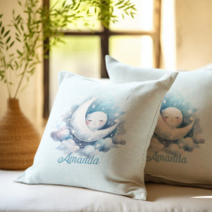 Coussin Lune personnalisée et nuages Horloge de la chambre