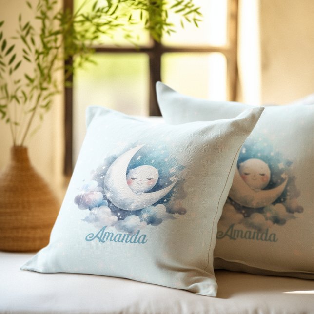Coussin Lune personnalisée et nuages Horloge de la chambre (Créateur téléchargé)