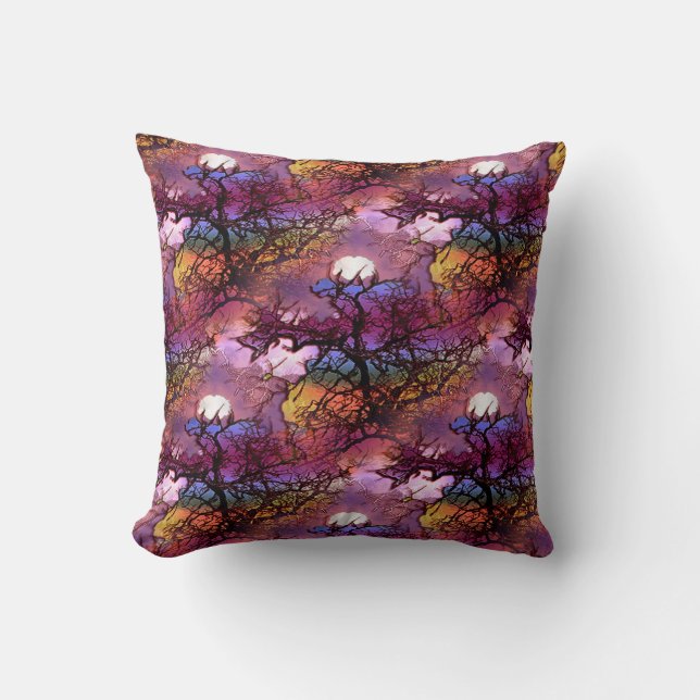 Coussin Lunes dans les arbres.... (Recto)
