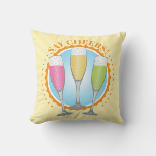 Coussin Lunettes de champagne colorées Mimosa Jeu d'oreill
