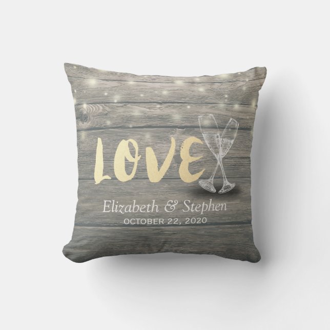 Coussin Lunettes de Champagne wedding shower Chaîne de boi (Recto)