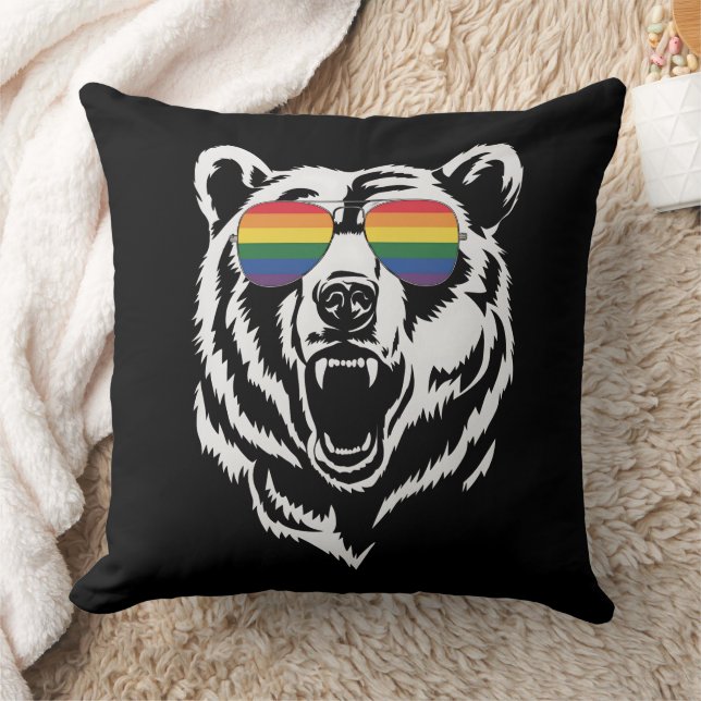 Coussin Lunettes de soleil arc-en-ciel drapeau de la fiert (Couverture)