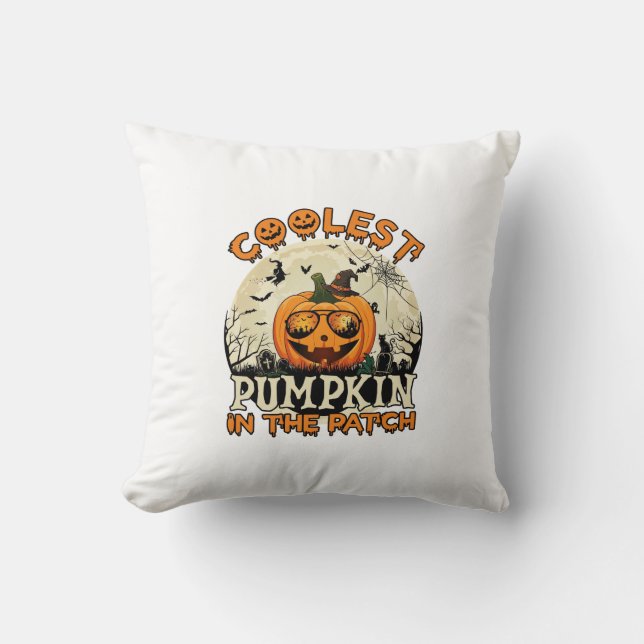 Coussin Lunettes de soleil Coolest Pumpkin Patch Chapeau d (Recto)