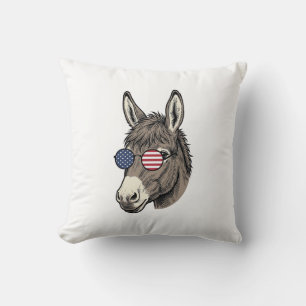 Coussin Lunettes de soleil d'âne patriotique Design de T-s