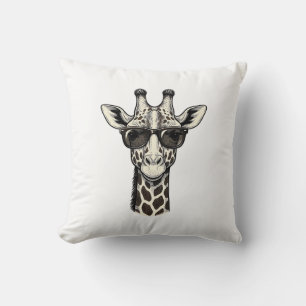 Coussin Lunettes de soleil de girafe cool T-shirt à gravur