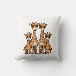 Coussin Lunettes de soleil de la famille de la girafe Cool