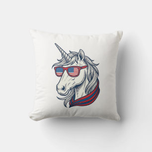 Coussin Lunettes de soleil drapeau licorne patriotique vec