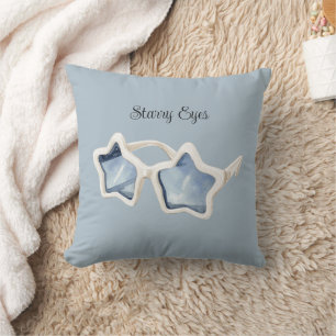 Coussin Lunettes de soleil étoile bleu blanc