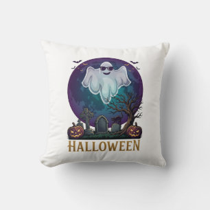Coussin Lunettes de soleil fantôme Halloween Violet Tombe