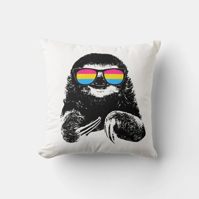 Coussin Lunettes de soleil Pansexual de drapeau de paresse (Recto)