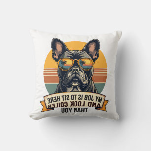 Coussin Lunettes de soleil Vintage French Bulldog Mon trav