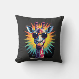 Coussin Lunettes de soleil vintage Girafe Drôle Animal Afr