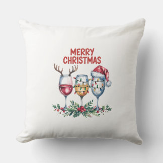 Coussin Lunettes de vin Design Joyeux Noël