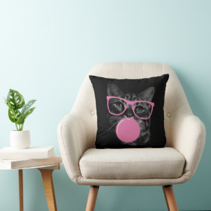 Coussin lunettes roses pour chat attrayantes et gomme à mâ