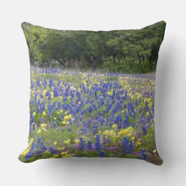 Coussin Lupins, primevère et phlox (Recto)