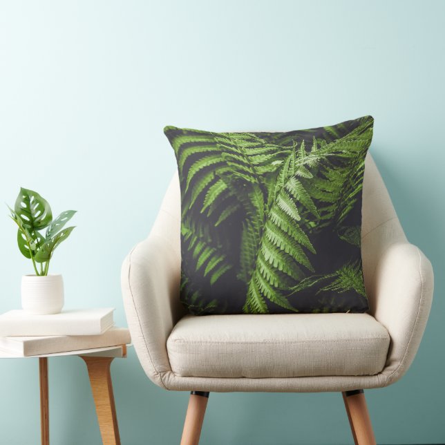 Coussin Lush Dark Green Fern Leaves Moody Woodland (Chaise)