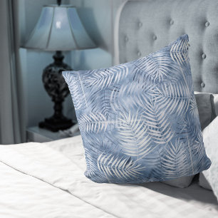 Coussin Lush Palm Leaf Pattern Windsor Blue ID956