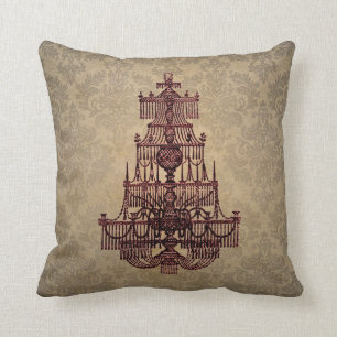 Coussin Lustre antique vintage élégant sur la damassé