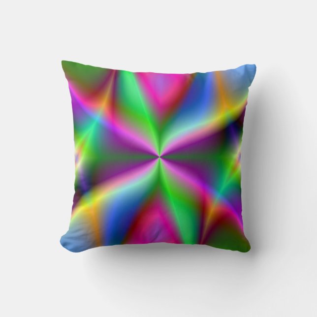 Coussin Lustre métallique coloré de fractale (Recto)