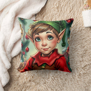 Coussin Lutin de dessin animé fantaisiste Noël