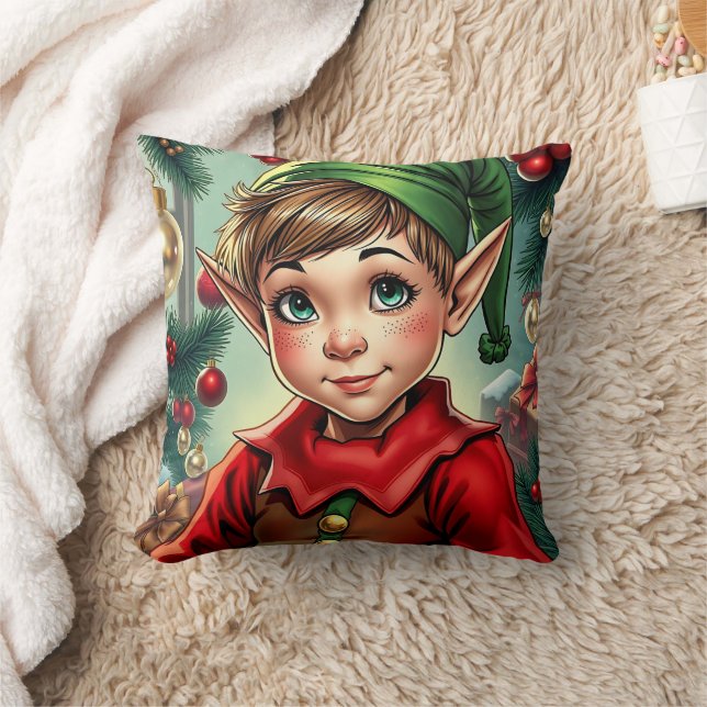 Coussin Lutin de dessin animé fantaisiste | Noël (Couverture)