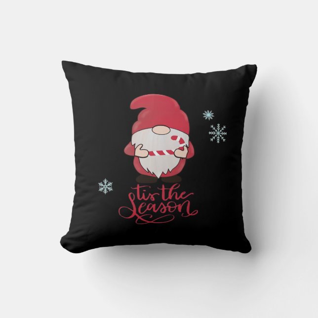 Coussin Lutin de Noël avec Canne en Sucre (Recto)