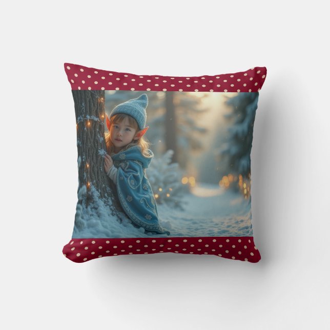 Coussin Lutin du pôle Nord en hiver (Recto)