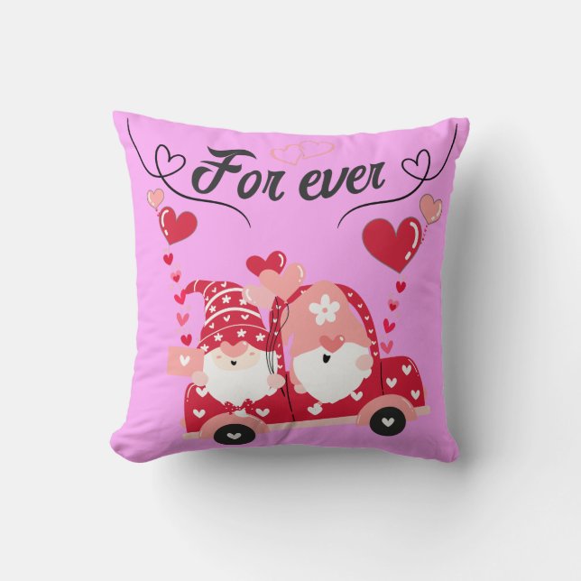Coussin Lutins Amoureux For Ever 4 message d'amour rose (Recto)